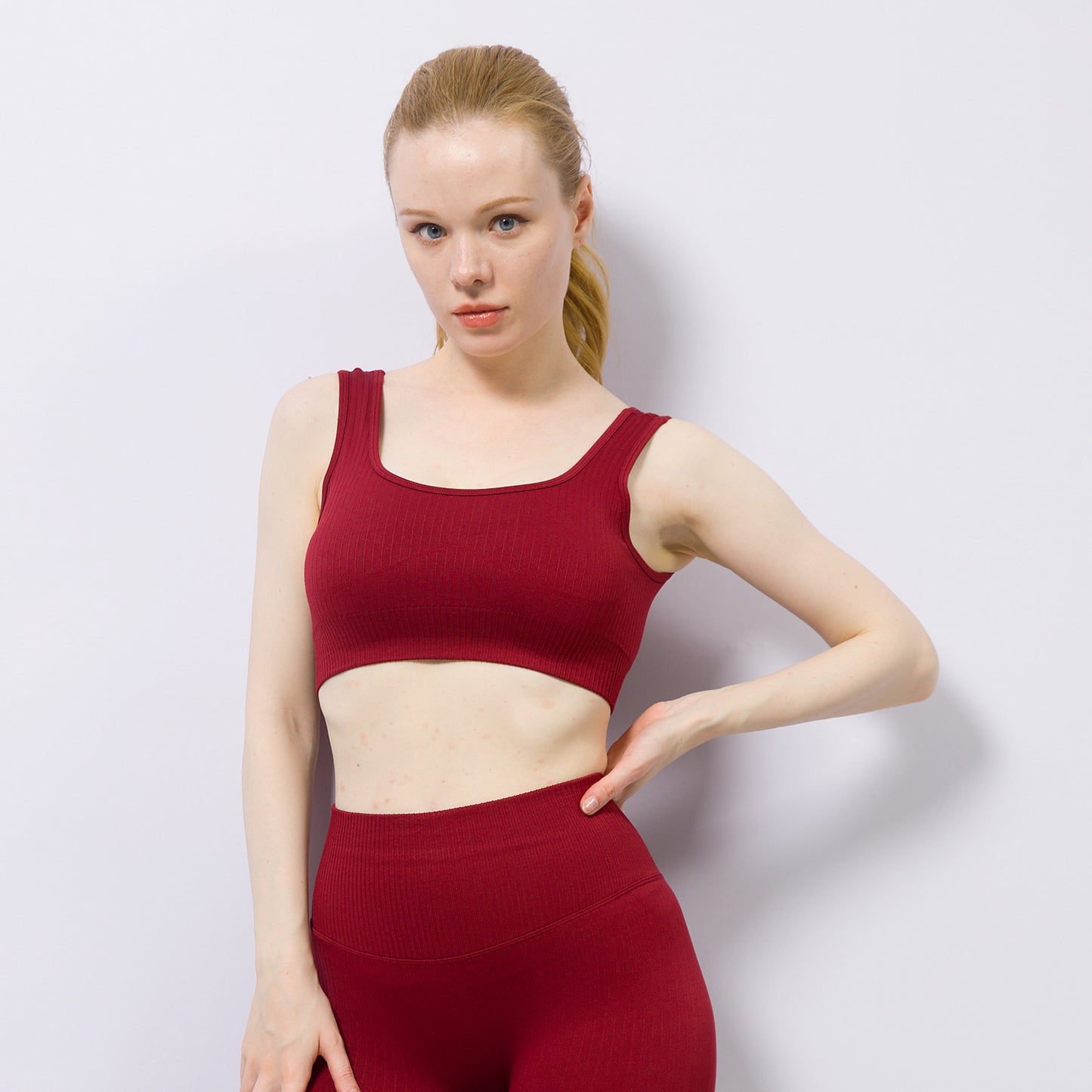 European And American New Striped Bra Yoga Vest Sports Running Seamless Fitness