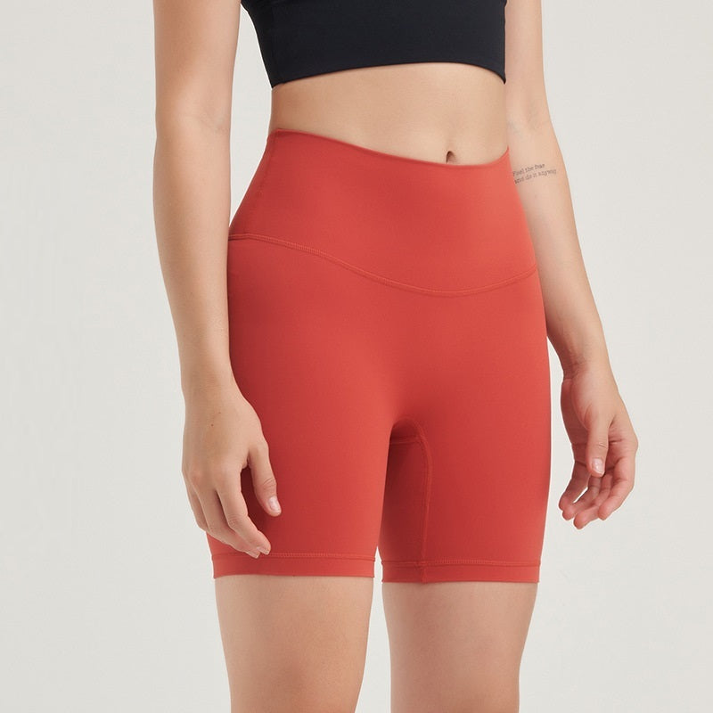 Nude No T-line Hip Lift Three-point Fitness Yoga Shorts Women