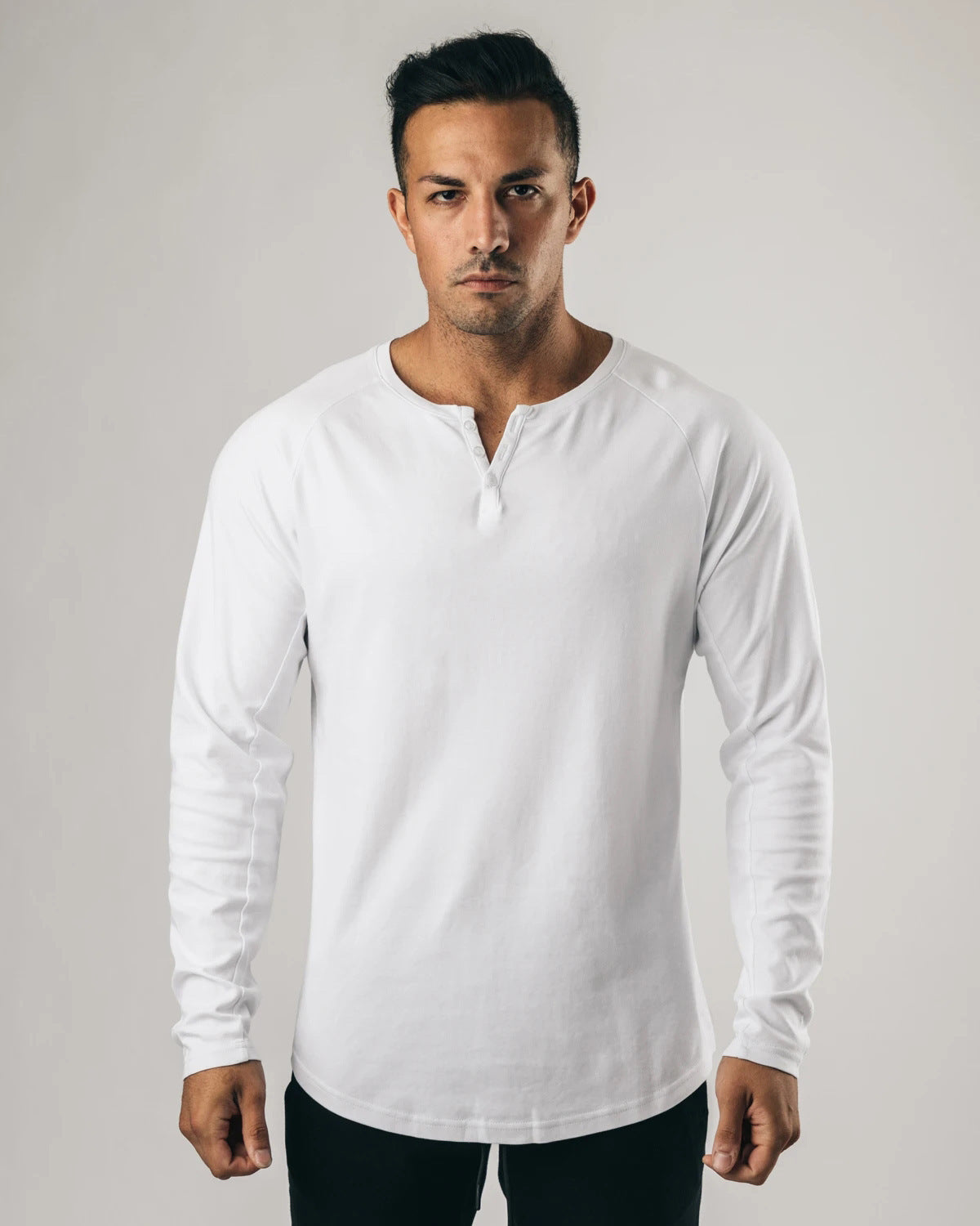 Buttoned Long Sleeve Sports T-shirt Bottoming Shirt