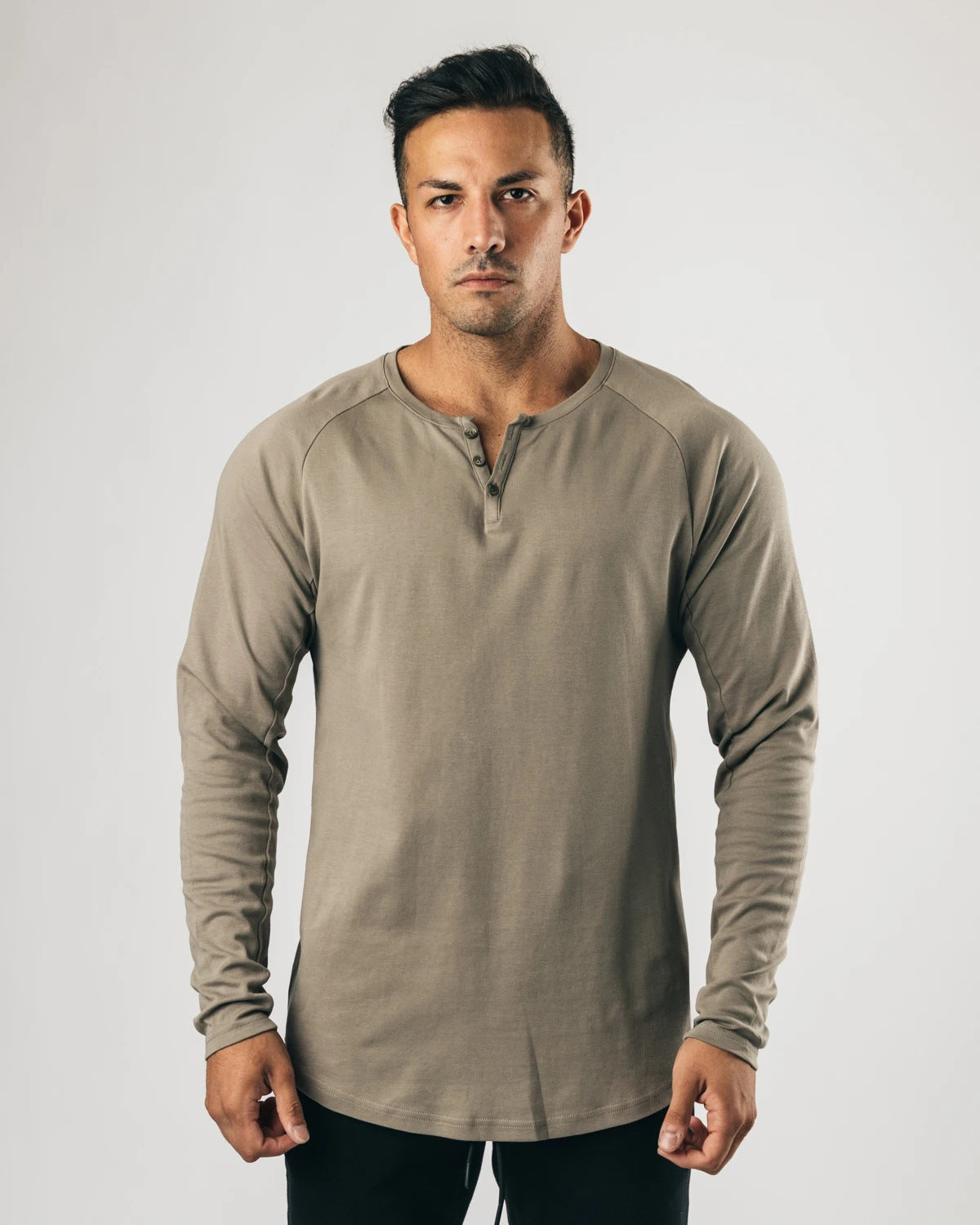 Buttoned Long Sleeve Sports T-shirt Bottoming Shirt
