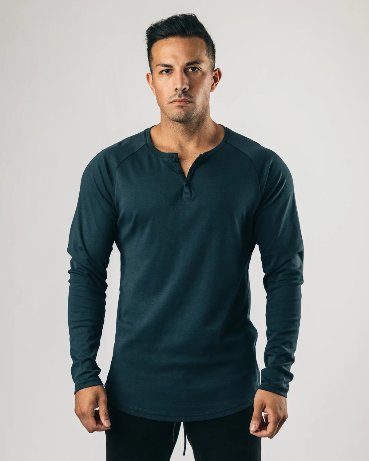 Buttoned Long Sleeve Sports T-shirt Bottoming Shirt