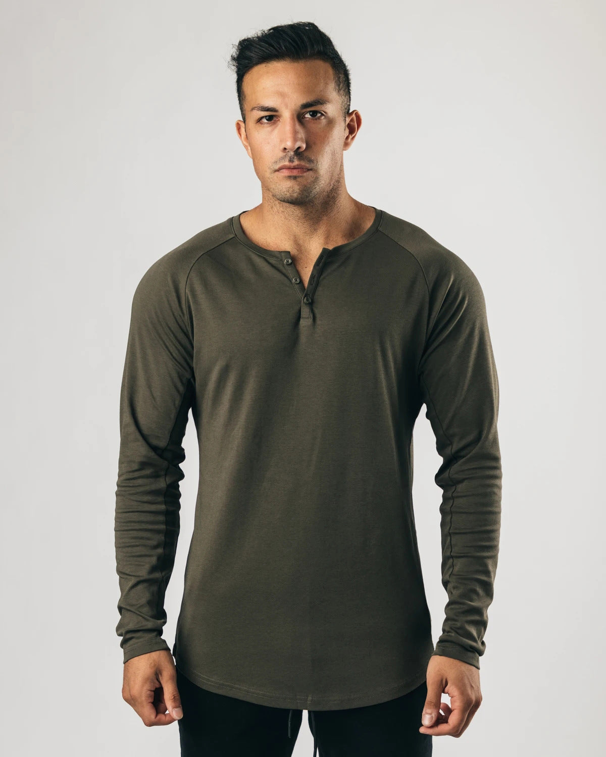 Buttoned Long Sleeve Sports T-shirt Bottoming Shirt