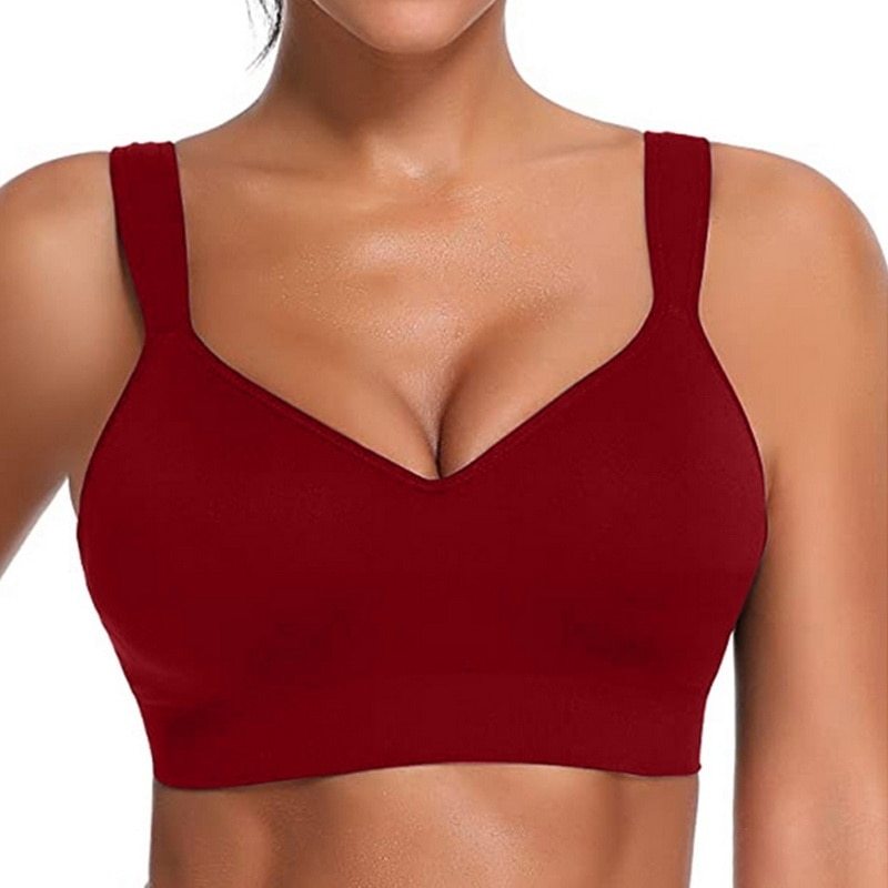 Fashion Solid Color No Steel Ring Underwear Gather Bra