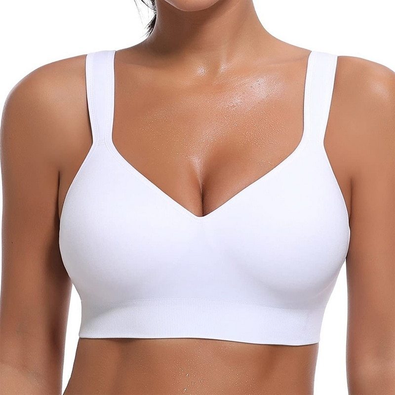Fashion Solid Color No Steel Ring Underwear Gather Bra