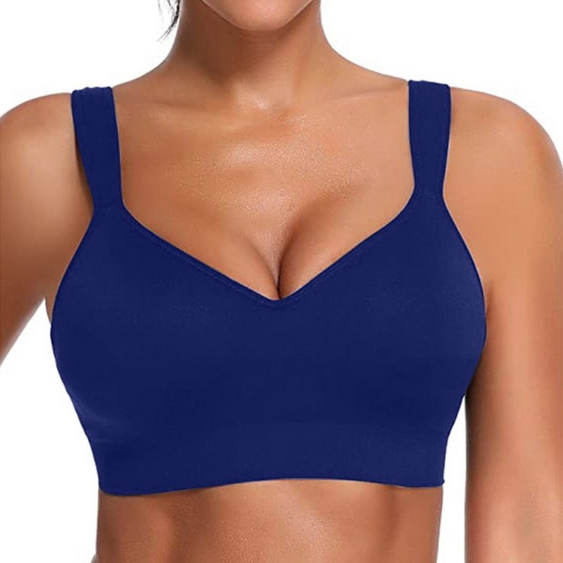 Fashion Solid Color No Steel Ring Underwear Gather Bra