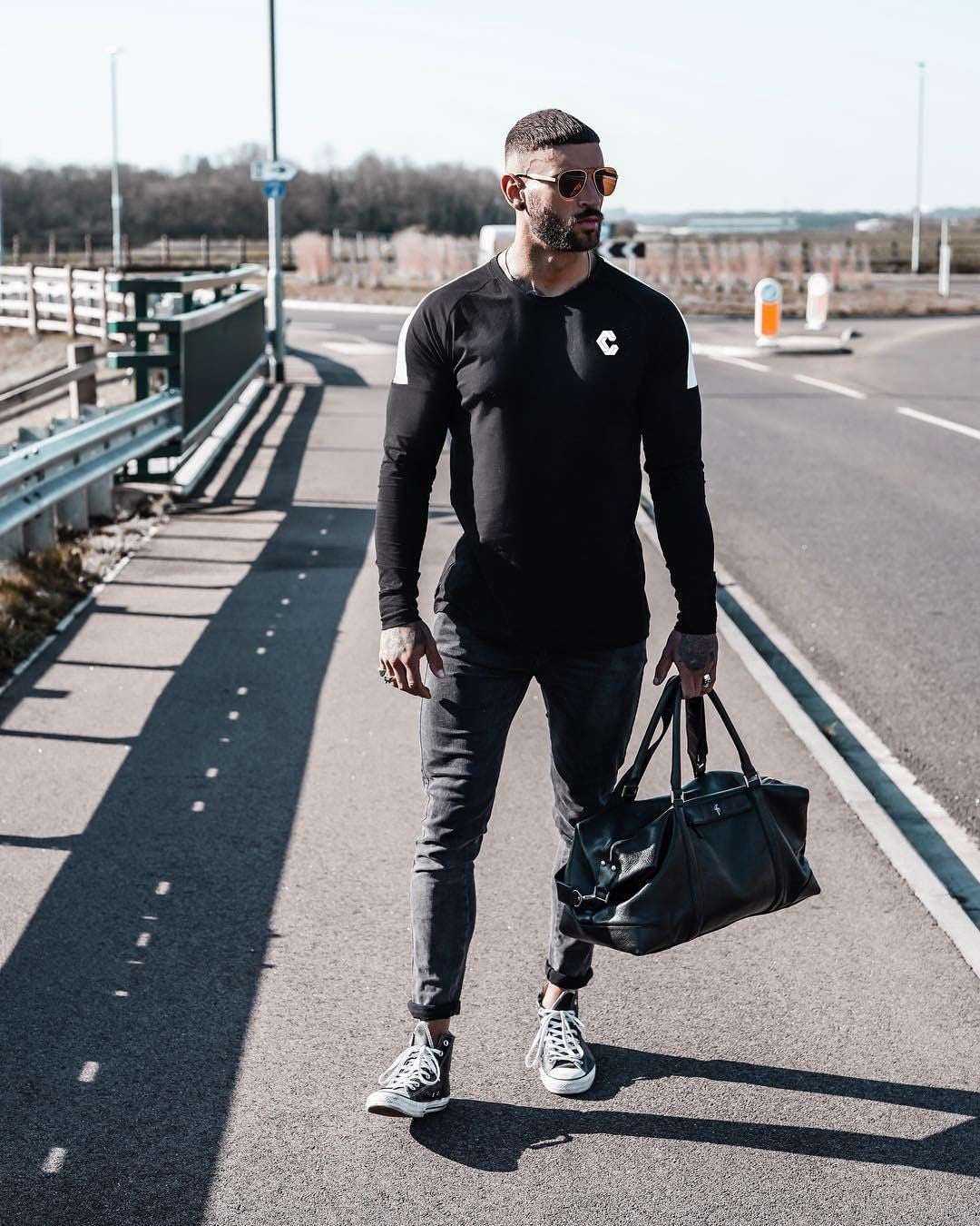 Splice long sleeve t-shirt