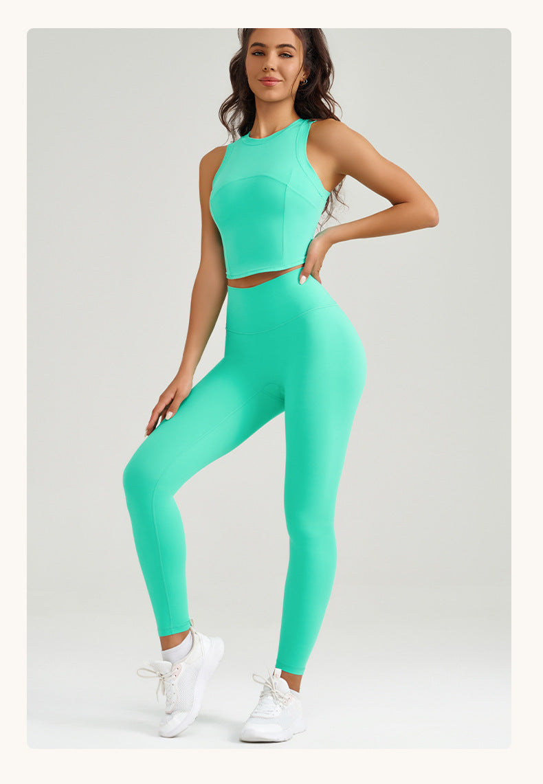 Running High Waist Workout Tights Two-piece Set