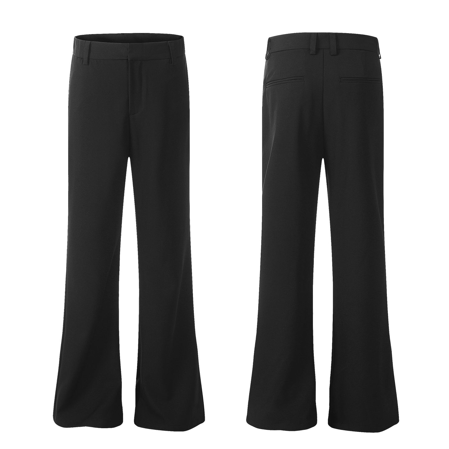 Draping Effect Skinny Black Casual Suit Pants