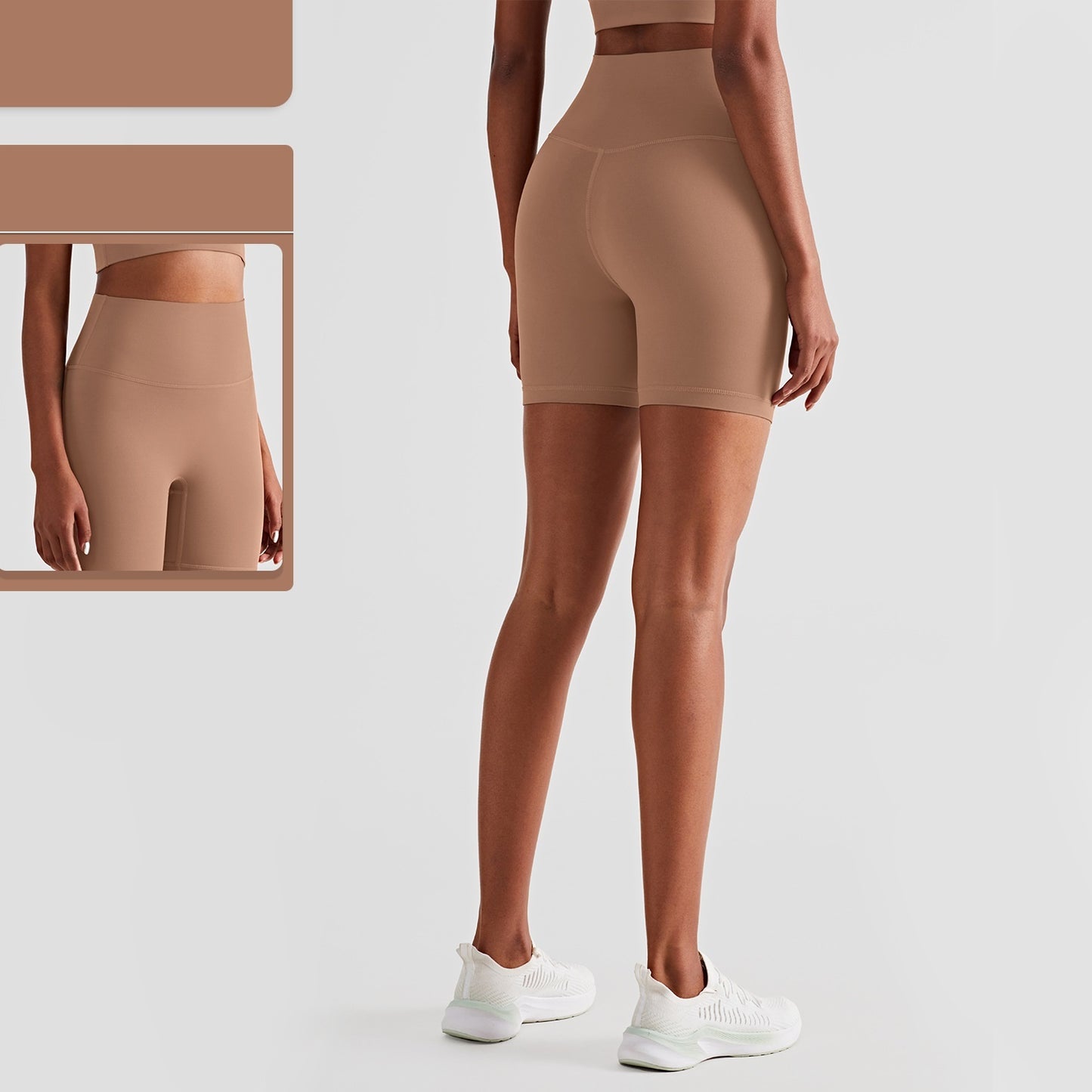 Nude No T-line Hip Lift Three-point Fitness Yoga Shorts  Women